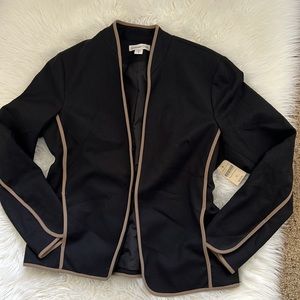 Coldwater Creek Suit, Dress Jacket Black with Piping Size 10